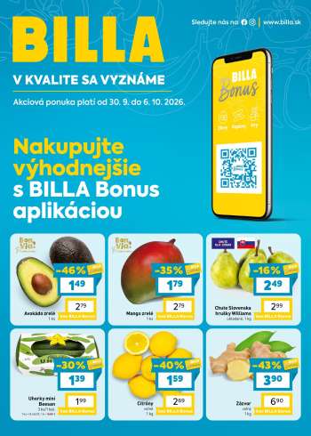 Leták Billa - 30.9.2026 - 6.10.2026.