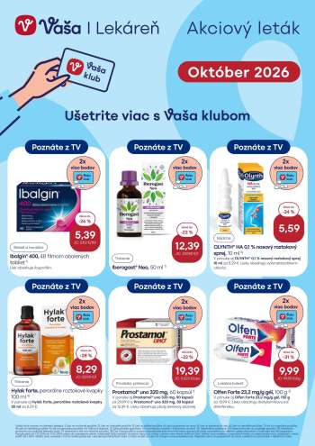 Leták Vaša lekáreň - 1.10.2026 - 31.10.2026.