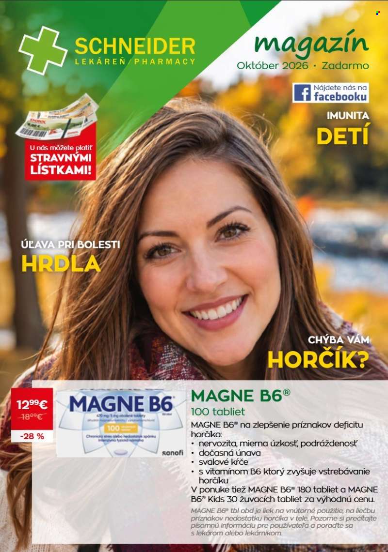 Leták Schneider Lekáreň - 1.10.2026 - 31.10.2026.