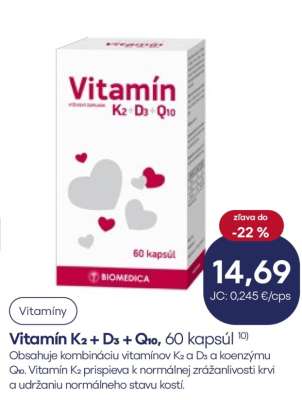 Vitamín K2 + D3 + Q10