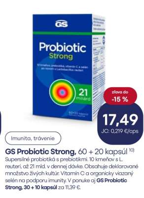 GS Probiotic Strong, 60 + 20 kapsúl