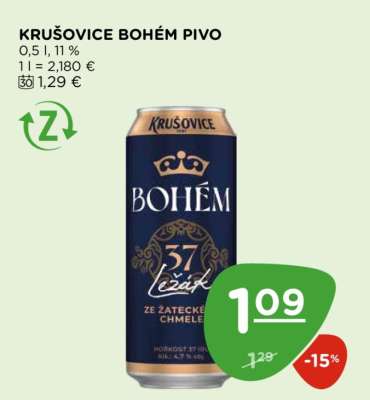 KRUŠOVICE BOHÉM Pivo