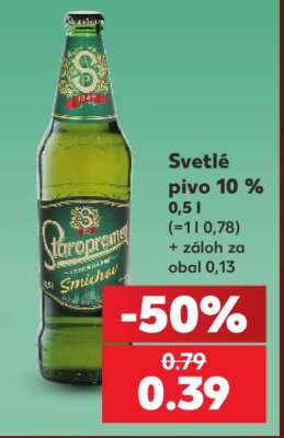 Svetlé pivo 10 % 0,5 l