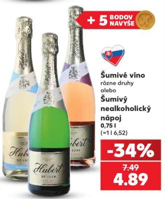 Šumivé víno rôzne druhy alebo Šumivý nealkoholický nápoj