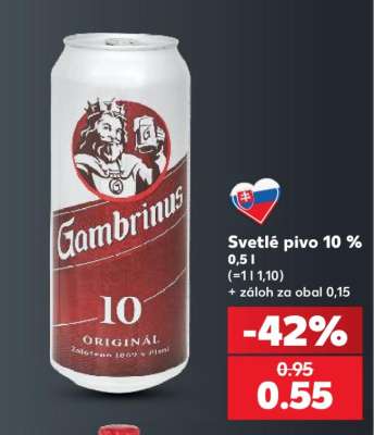 Svetlé pivo 10 %
