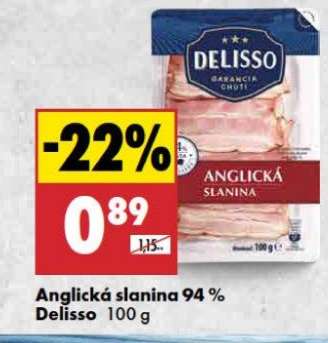 Anglická slanina 94 % Delisso 100 g