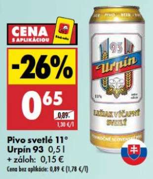 Pivo Svetlé 11° Urpín 93 0,5 l