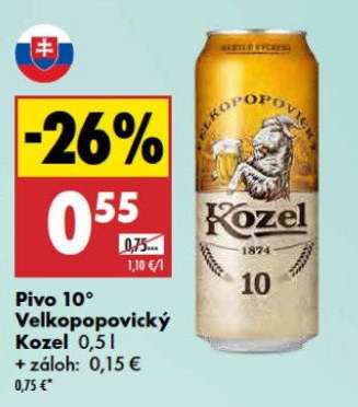 Pivo 10° Velkopopovický Kozel 0,5 l