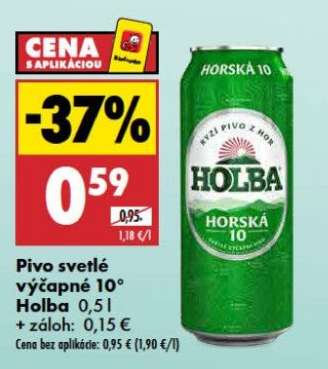 Pivo svetlé výčapné 10° Holba