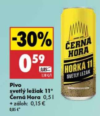 Pivo svetlý ležiak 11° Černá Hora 0,5 l