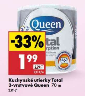 Kuchynské utierky Total 3-vrstvové Queen 70 m