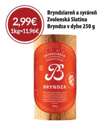 Bryndziareň a syráreň Zvolenská Slatina Bryndza v dyhe 250 g
