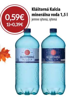 Kláštorná Kalcia minerálna voda 1,5 l