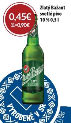 Zlatý Bažant svetlé pivo 10 % 0,5 l