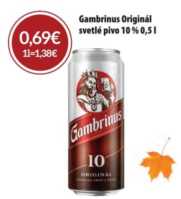 Gambrinus Originál svetlé pivo 10 % 0,5 l