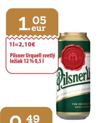 Pilsner Urquell svetlý ležiak 12 % 0,5 l