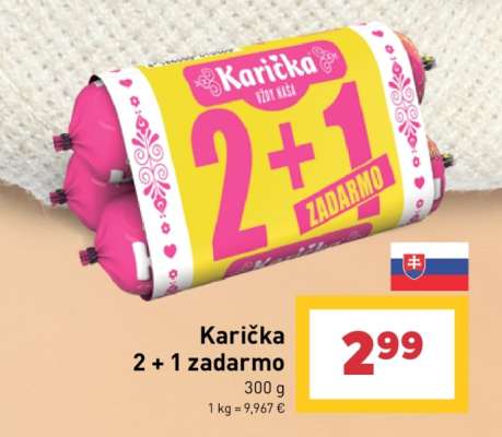 Karička 2 + 1 zadarmo