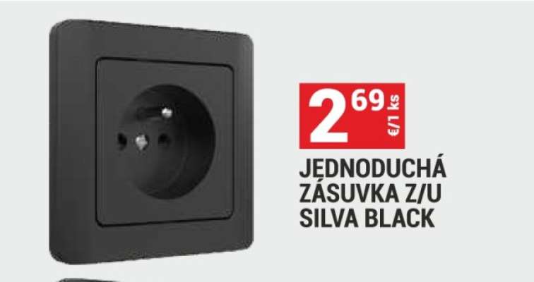 Jednoduchá zásuvka Z/U Silva Black
