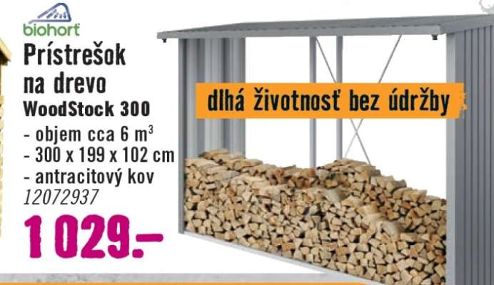 biohort Prístrešok na drevo WoodStock 300