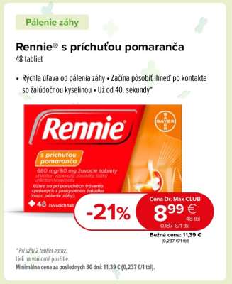 Rennie® s príchuťou pomaranča