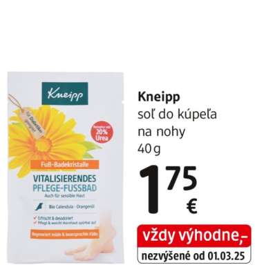Kneipp soľ do kúpeľa na nohy
