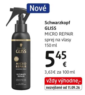 Schwarzkopf GLISS MICRO REPAIR sprej na vlasy 150 ml