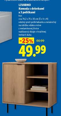 LIVARNO Komoda s dvierkami a 3 poličkami