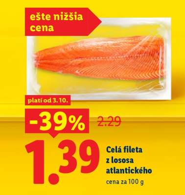 Celá fileta z lososa atlantického