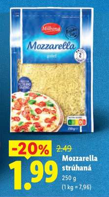 Mozzarella strúhaná