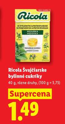 Ricola Švajčiarske bylinné cukríky