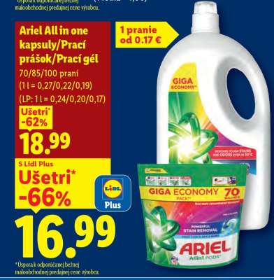 Ariel All in one kapsuly/Prací prášok/Prací gél