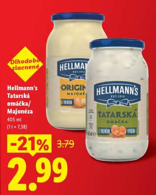 Hellmann’s tatárska omáčka, majonéza