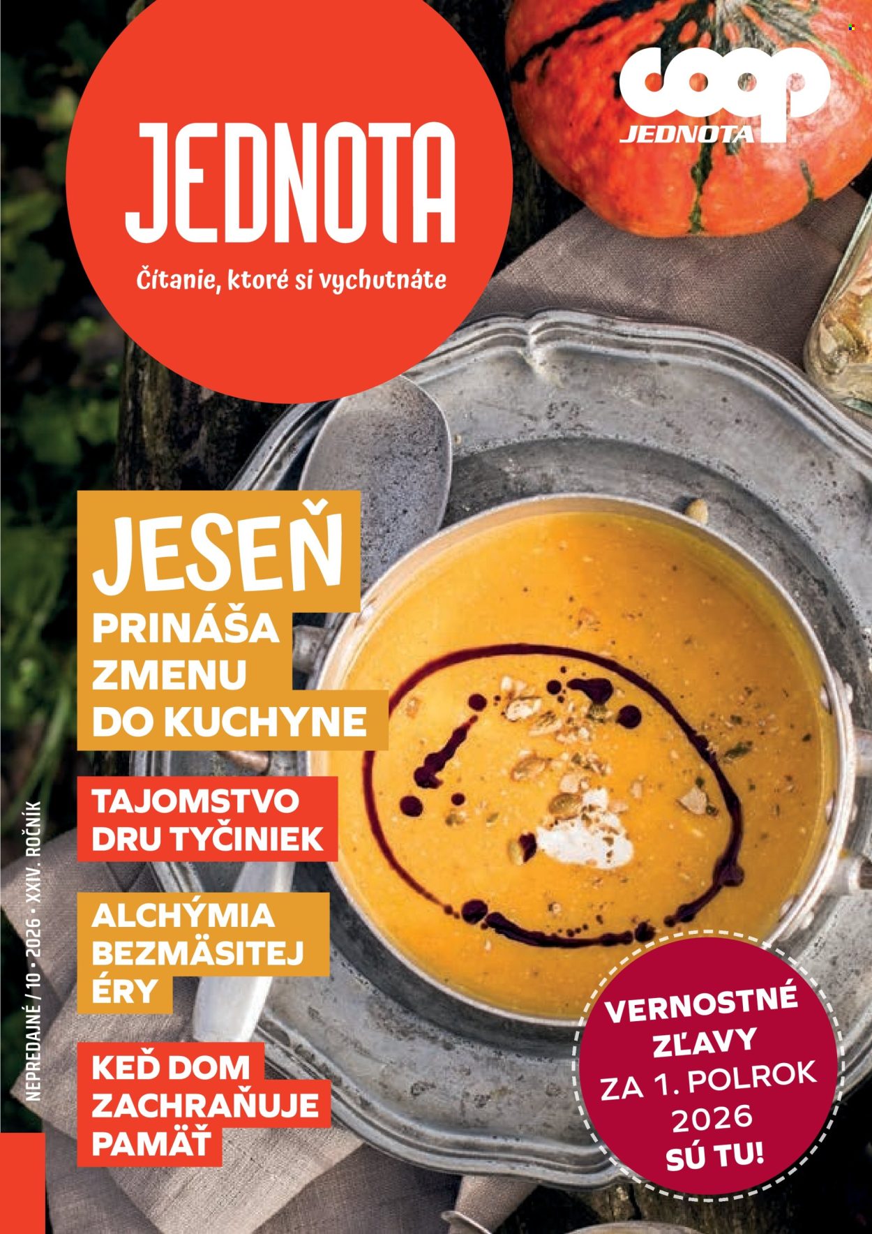 Leták COOP Jednota - 1.10.2026 - 31.10.2026. Strana 1