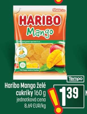 Haribo Mango želé cukríky 160 g