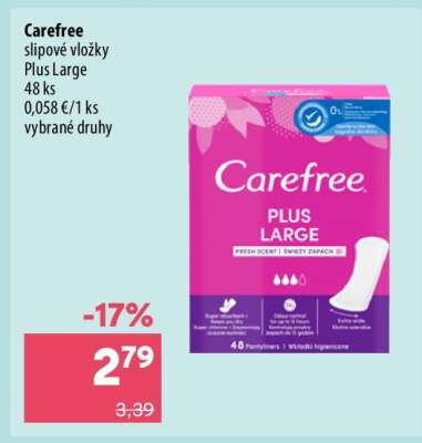 Carefree slipové vložky Plus Large