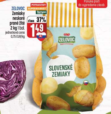 ZELOVOC Zemiaky neskoré prané žlté