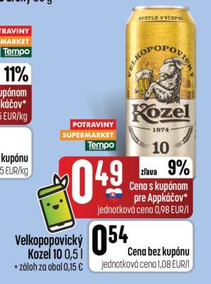 Velkopopovický Kozel 10 0,5 l