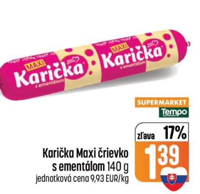 Karička Maxi črievko s ementálom
