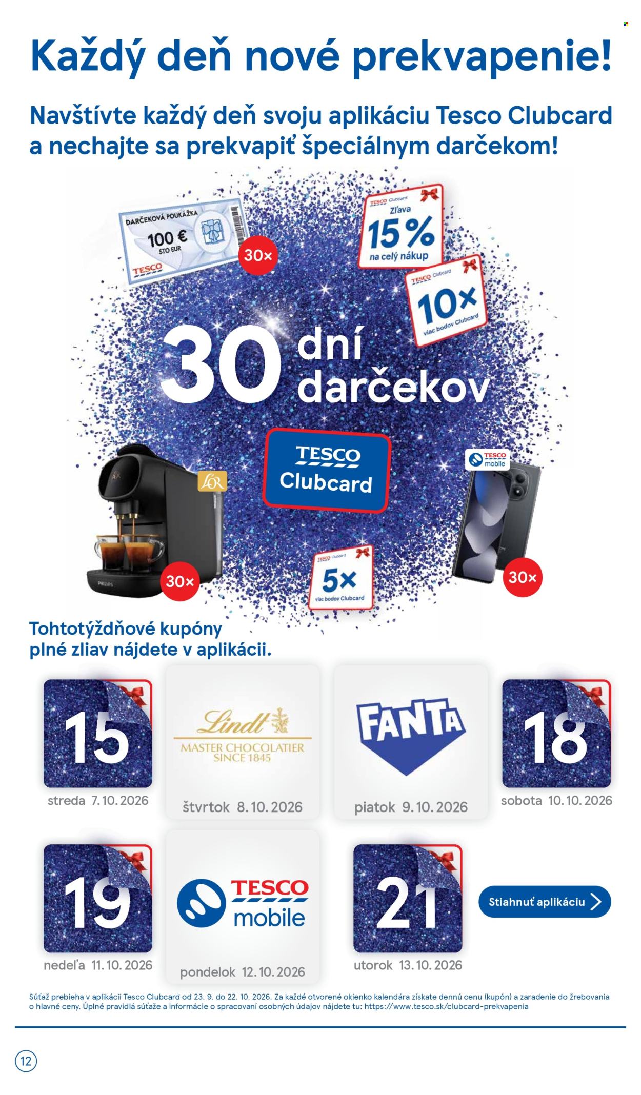 Leták TESCO supermarket - 7.10.2026 - 13.10.2026. Strana 12