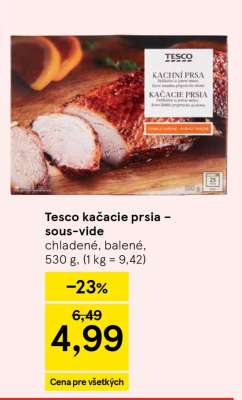 Tesco kačacie prsia sous vide**