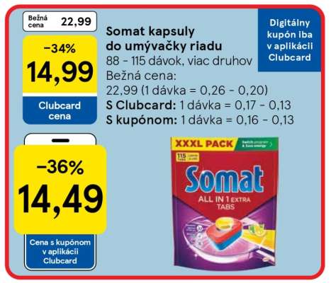 Somat kapsuly do umývačky riadu