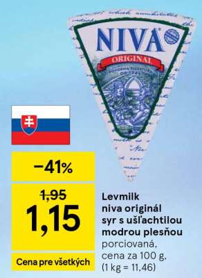 Levmilk Niva originál syr s ušľachtilou modrou plesňou