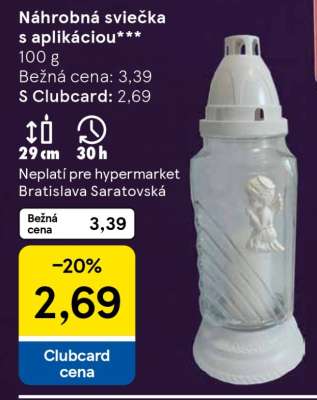 Náhrobná sviečka s aplikáciou***