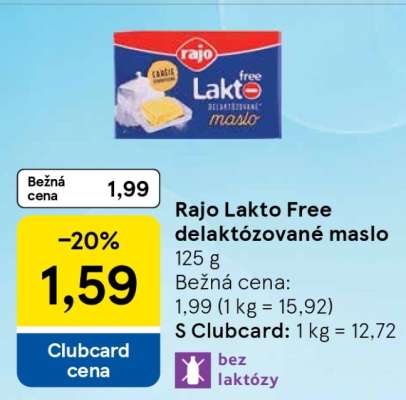 Rajo Lakto Free delaktózované maslo
