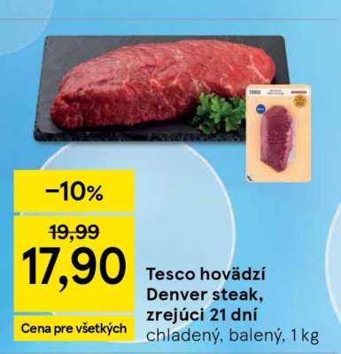 Tesco hovädzí Denver steak zrejúci 21 dní