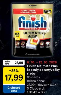 Finish Ultimate Plus kapsuly do umývačky riadu