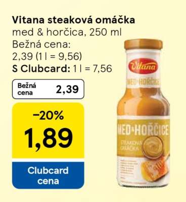 Vitana steaková omáčka med & horčica, 250 ml
