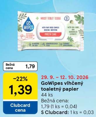 GoWipes vlhčený toaletný papier