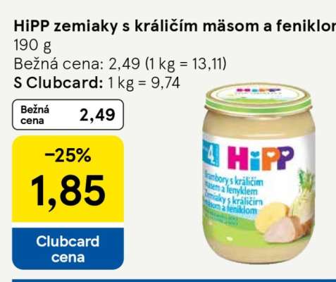 HiPP zemiaky s králičím mäsom a feniklom