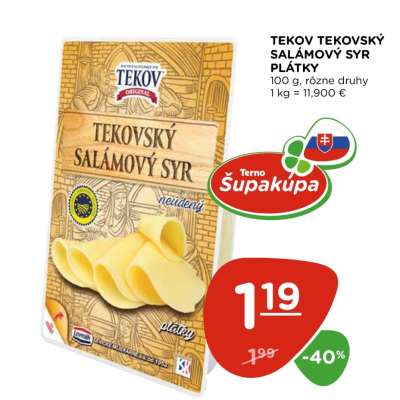 TEKOV TEKOVSKÝ SALÁMOVÝ SYR PLÁTKY